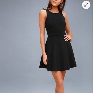 Black Backless Skater Dress, size S